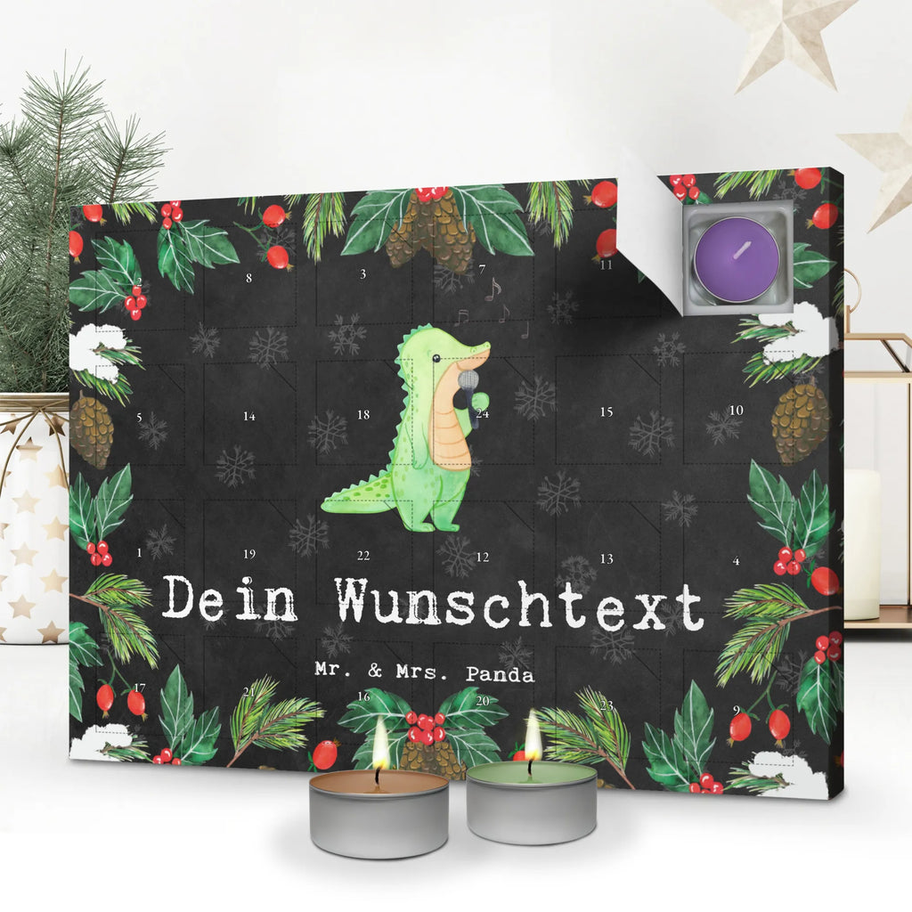  crocodile To sing Personalisierter Duftkerzen Adventskalender, Geschenk, Schenken, Sport, Sportart, Hobby, Danke, Dankeschön, Auszeichnung, Gewinn, Sportler, Singen, Band, Gesang, Hobbysänger, Live Auftritt