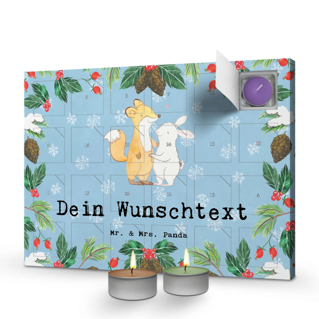 Personalisierter Duftkerzen Adventskalender Fuchs Hase Freunde treffen Personalisierter Duftkerzen Adventskalender, Geschenk, Schenken, Sport, Sportart, Hobby, Danke, Dankeschön, Auszeichnung, Gewinn, Sportler, Freunde Treffen