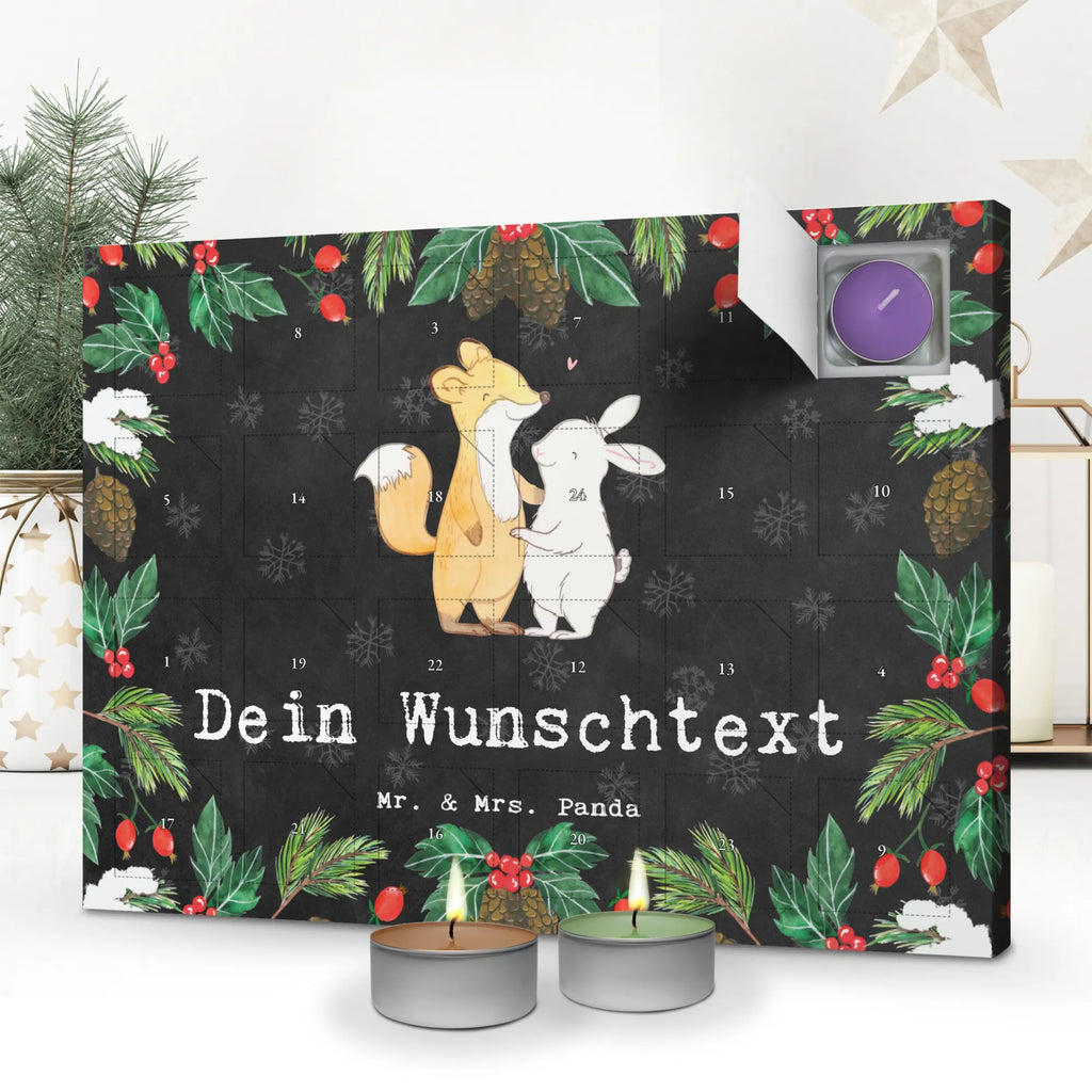 Personalisierter Duftkerzen Adventskalender Fuchs Hase Freunde treffen Personalisierter Duftkerzen Adventskalender, Geschenk, Schenken, Sport, Sportart, Hobby, Danke, Dankeschön, Auszeichnung, Gewinn, Sportler, Freunde Treffen