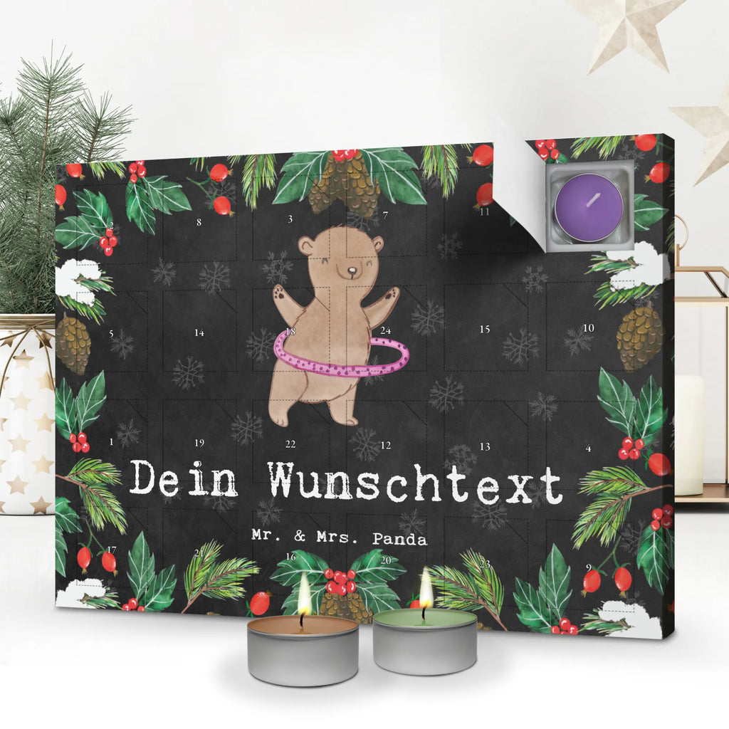Personalisierter Duftkerzen Adventskalender Bär Hula Hoop Personalisierter Duftkerzen Adventskalender, Geschenk, Schenken, Sport, Sportart, Hobby, Danke, Dankeschön, Auszeichnung, Gewinn, Sportler, Training, Fitness, Hula Hoop