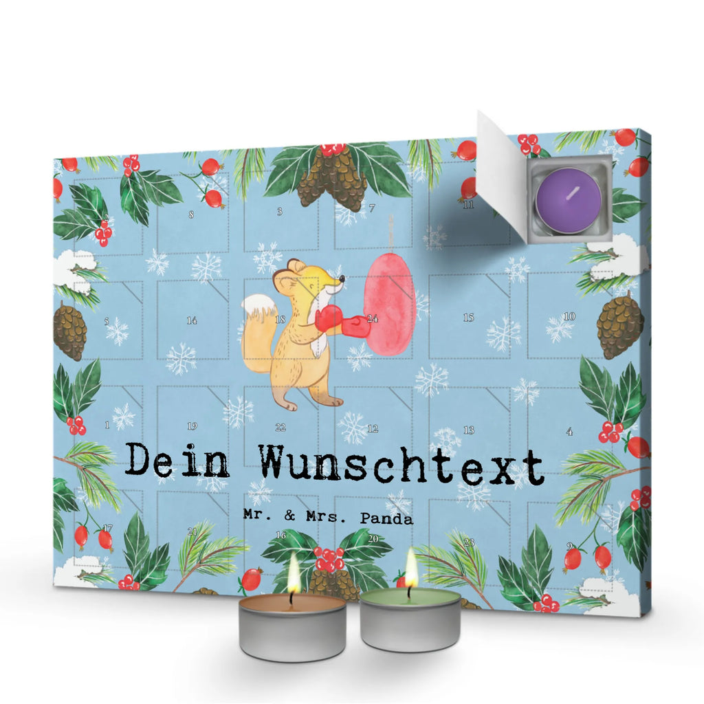 Personalisierter Duftkerzen Adventskalender Fuchs Boxen Personalisierter Duftkerzen Adventskalender, Geschenk, Schenken, Sport, Sportart, Hobby, Danke, Dankeschön, Auszeichnung, Gewinn, Sportler, Boxen, Boxkampf, Boxtraining