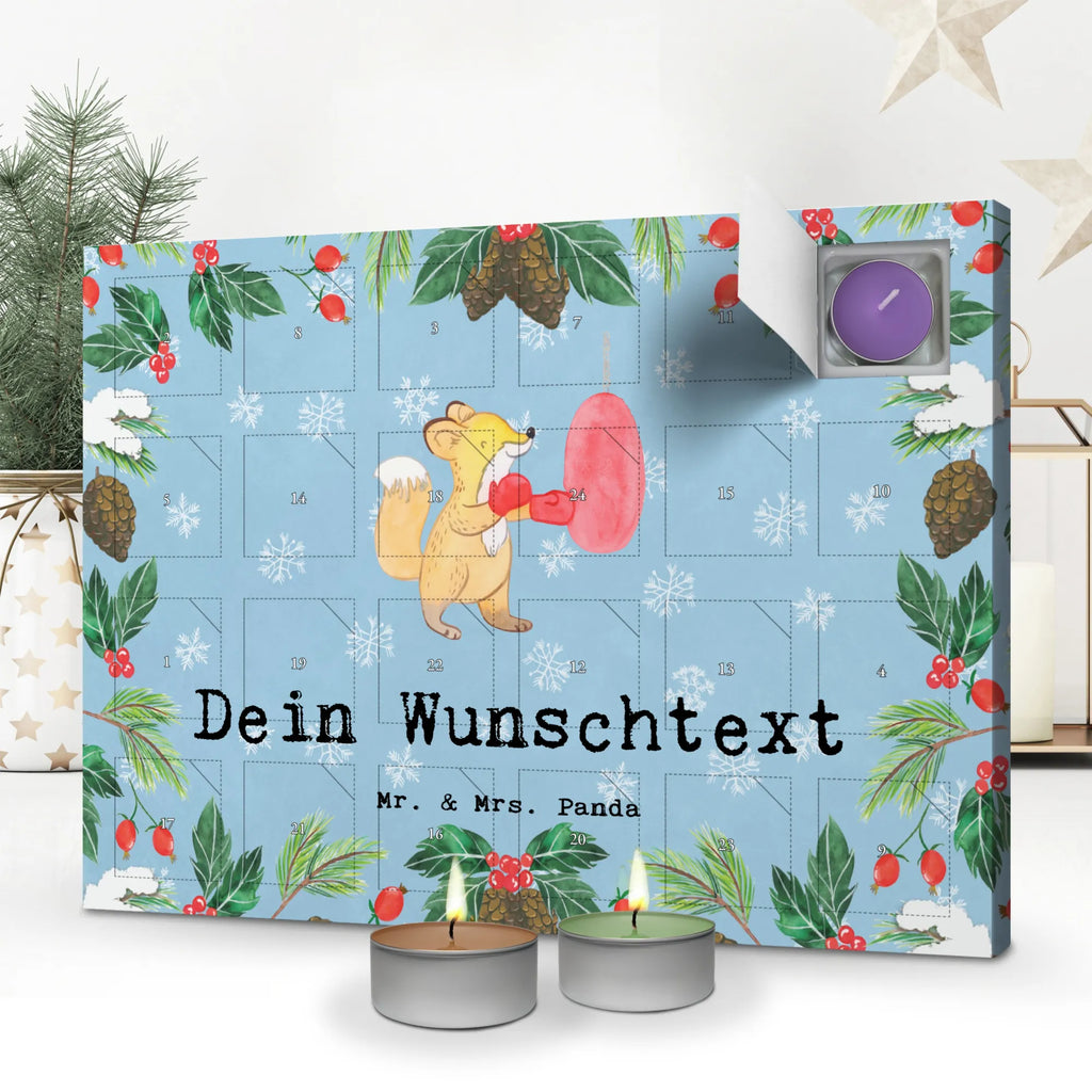 Personalisierter Duftkerzen Adventskalender Fuchs Boxen Personalisierter Duftkerzen Adventskalender, Geschenk, Schenken, Sport, Sportart, Hobby, Danke, Dankeschön, Auszeichnung, Gewinn, Sportler, Boxen, Boxkampf, Boxtraining