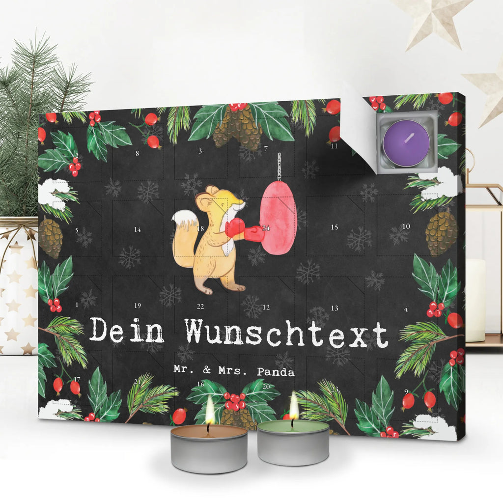 Personalisierter Duftkerzen Adventskalender Fuchs Boxen Personalisierter Duftkerzen Adventskalender, Geschenk, Schenken, Sport, Sportart, Hobby, Danke, Dankeschön, Auszeichnung, Gewinn, Sportler, Boxen, Boxkampf, Boxtraining