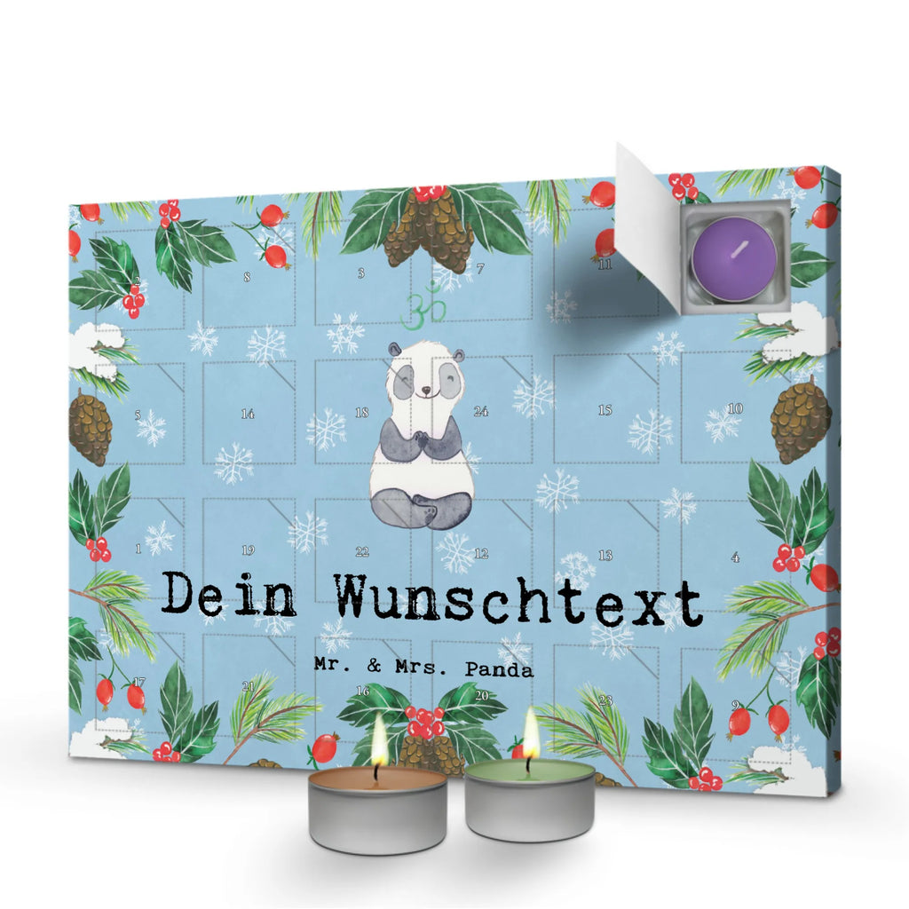 Personalisierter Duftkerzen Adventskalender Panda Meditieren Personalisierter Duftkerzen Adventskalender, Geschenk, Schenken, Sport, Sportart, Hobby, Danke, Dankeschön, Auszeichnung, Gewinn, Sportler, Meditation, Meditieren, Meditationskurs