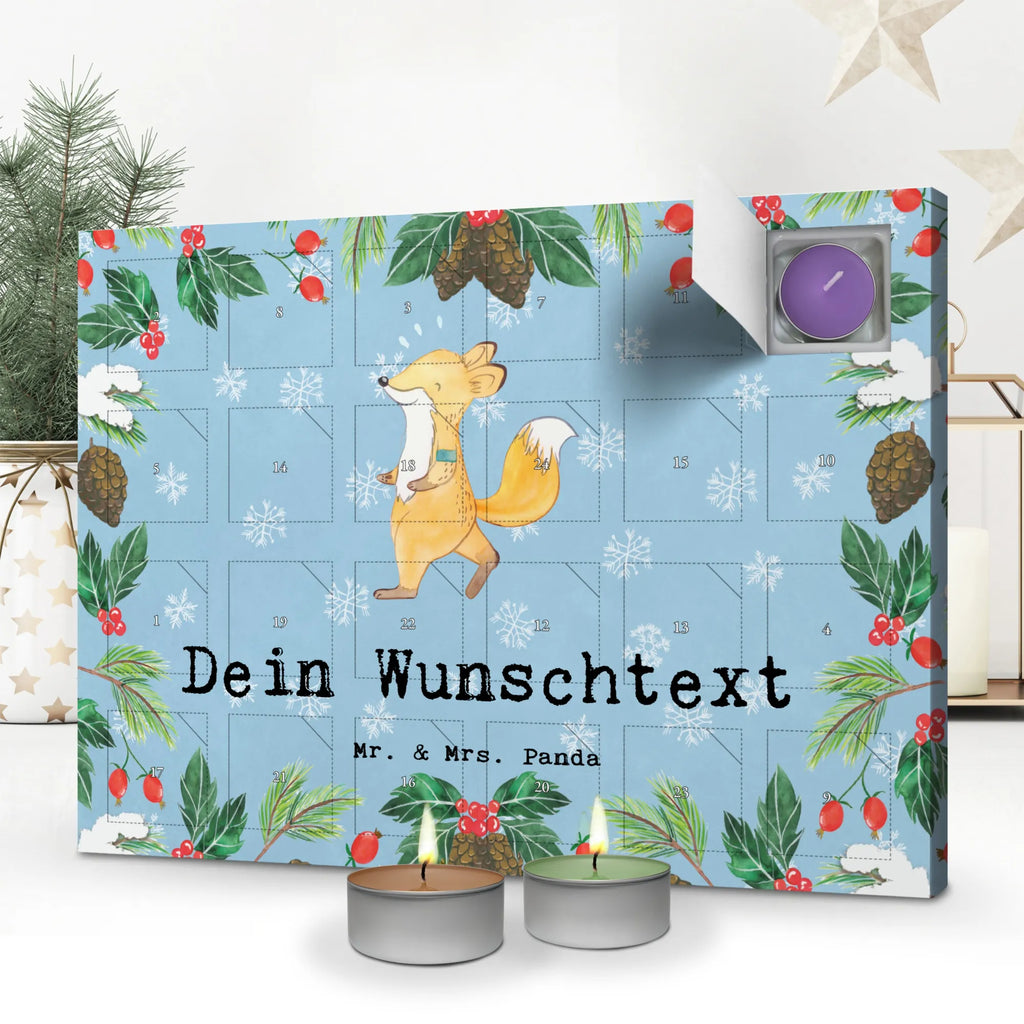 Personalisierter Duftkerzen Adventskalender Fuchs Joggen Personalisierter Duftkerzen Adventskalender, Geschenk, Schenken, Sport, Sportart, Hobby, Danke, Dankeschön, Auszeichnung, Gewinn, Sportler, Laufen, Laufsport, Joggen, Dauerlauf