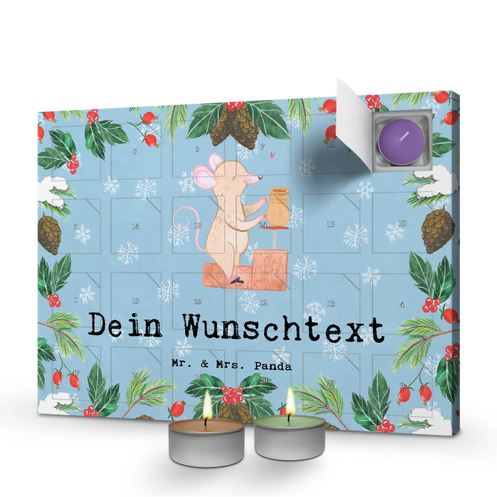 Personalisierter Duftkerzen Adventskalender Maus Töpfern Personalisierter Duftkerzen Adventskalender, Geschenk, Schenken, Sport, Sportart, Hobby, Danke, Dankeschön, Auszeichnung, Gewinn, Sportler, Töpfern, Töpferkurs, Töpferei