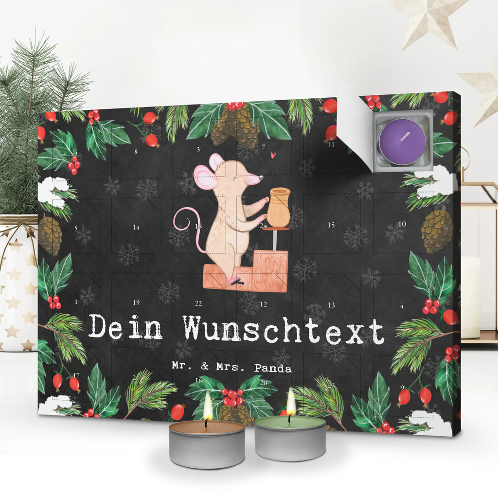 Personalisierter Duftkerzen Adventskalender Maus Töpfern Personalisierter Duftkerzen Adventskalender, Geschenk, Schenken, Sport, Sportart, Hobby, Danke, Dankeschön, Auszeichnung, Gewinn, Sportler, Töpfern, Töpferkurs, Töpferei