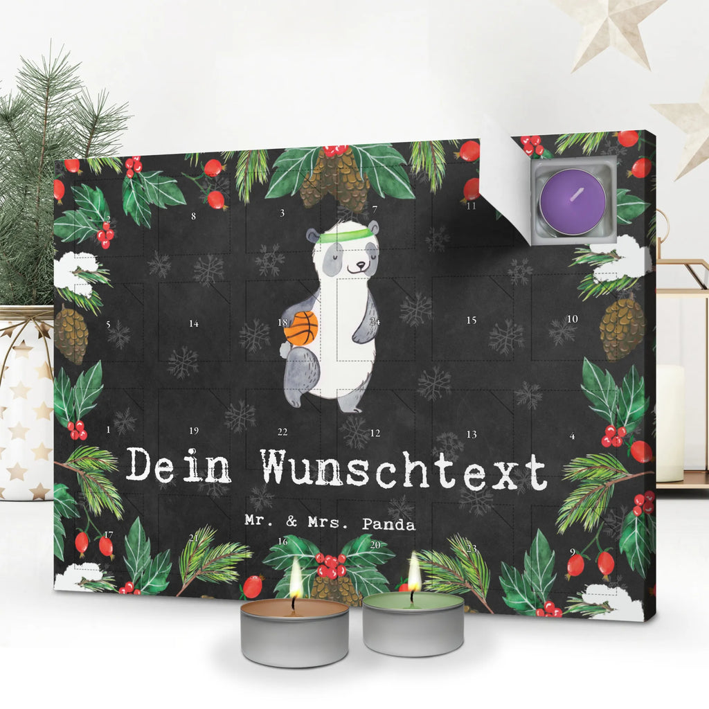 Personalisierter Duftkerzen Adventskalender Panda Basketball Personalisierter Duftkerzen Adventskalender, Geschenk, Schenken, Sport, Sportart, Hobby, Danke, Dankeschön, Auszeichnung, Gewinn, Sportler, Basketball, Basketball Verband, Basketballplatz, Basketball Verein