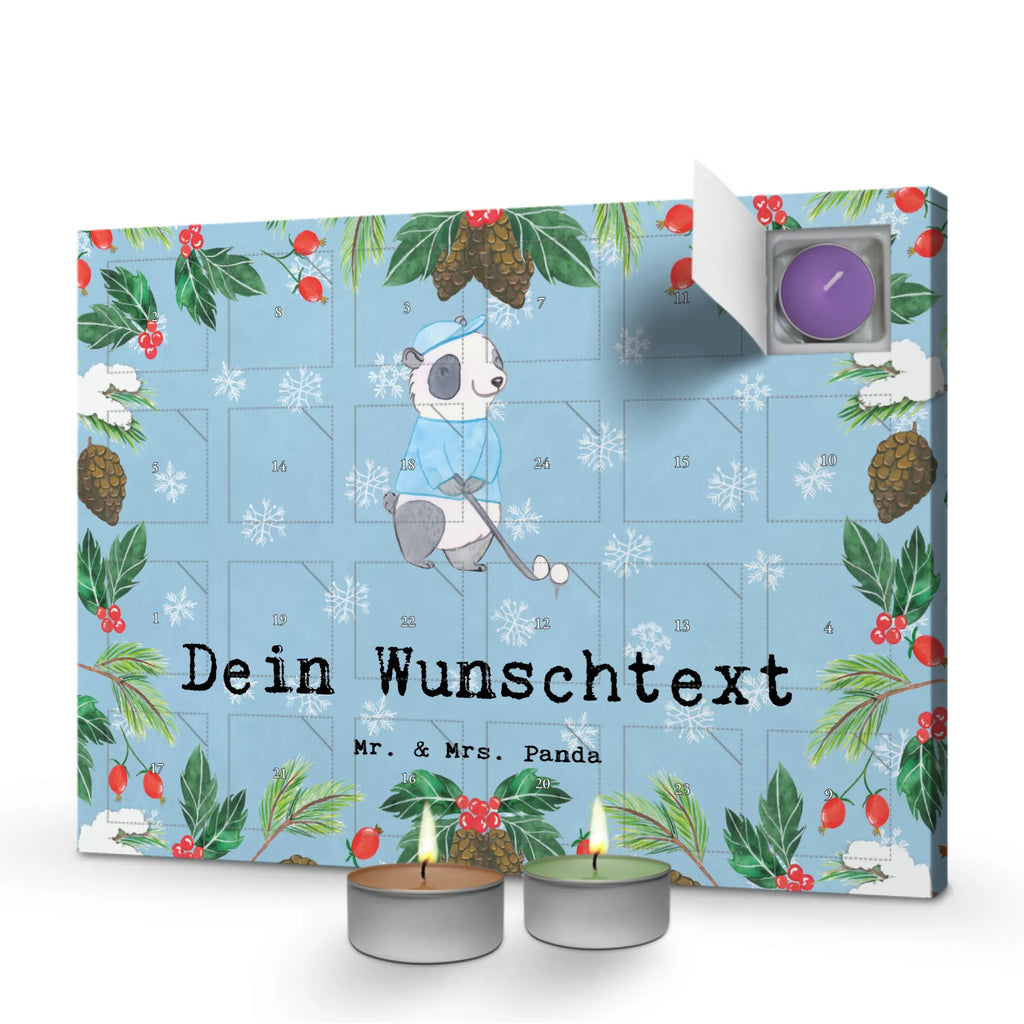  panda golfing Personalisierter Duftkerzen Adventskalender, Geschenk, Schenken, Sport, Sportart, Hobby, Danke, Dankeschön, Auszeichnung, Gewinn, Sportler, Golf Verein, Golfplatz, Golf spielen, Golfen, Golfturnier