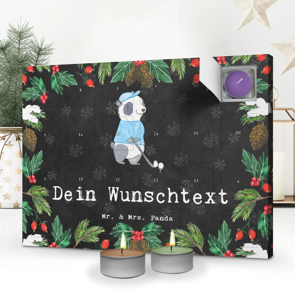  panda golfing Personalisierter Duftkerzen Adventskalender, Geschenk, Schenken, Sport, Sportart, Hobby, Danke, Dankeschön, Auszeichnung, Gewinn, Sportler, Golf Verein, Golfplatz, Golf spielen, Golfen, Golfturnier