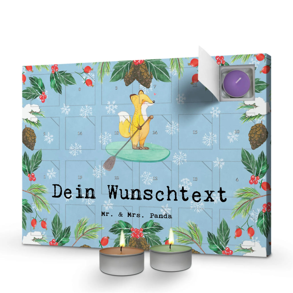 Personalisierter Duftkerzen Adventskalender Fuchs Stand Up Paddling Personalisierter Duftkerzen Adventskalender, Geschenk, Schenken, Sport, Sportart, Hobby, Danke, Dankeschön, Auszeichnung, Gewinn, Sportler, Paddle Boarding, Subben, Stand Up Paddle, Stand Up Paddling, SUB