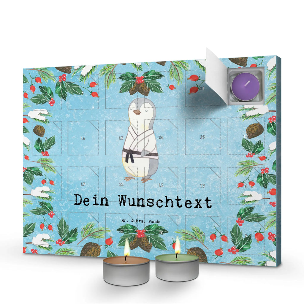  Pingwin karate Personalisierter Duftkerzen Adventskalender, Geschenk, Schenken, Sport, Sportart, Hobby, Danke, Dankeschön, Auszeichnung, Gewinn, Sportler, Karate, Selbstverteidigung, Kampfsportart, Karate Verein, Kampfkunst