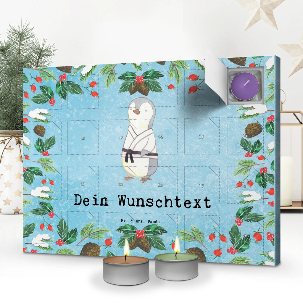  Pingwin karate Personalisierter Duftkerzen Adventskalender, Geschenk, Schenken, Sport, Sportart, Hobby, Danke, Dankeschön, Auszeichnung, Gewinn, Sportler, Karate, Selbstverteidigung, Kampfsportart, Karate Verein, Kampfkunst