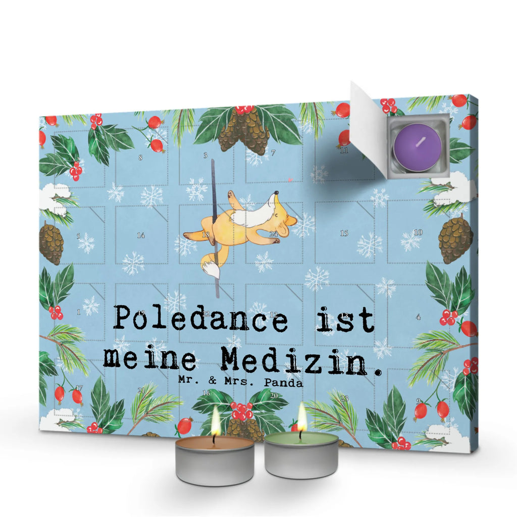 Scented candle advent calendar Fox Pole Dance Gift, sport, hobby, giving, thank you, award, profit, athlete, Pole dancing, dancing