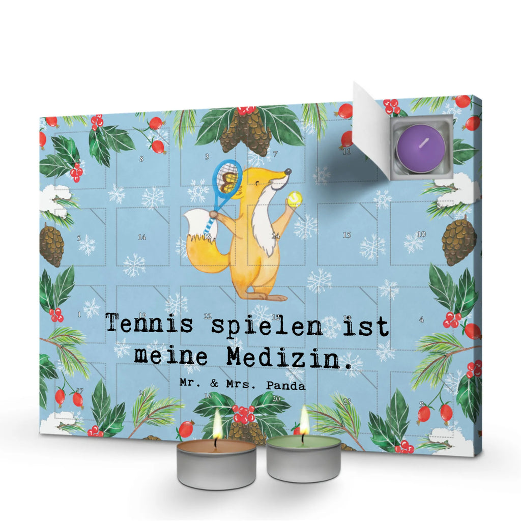 Scented candle advent calendar Fox play tennis Gift, sport, hobby, giving, thank you, award, profit, athlete, Playing tennis, tennis club, ball sport, tennis tournament