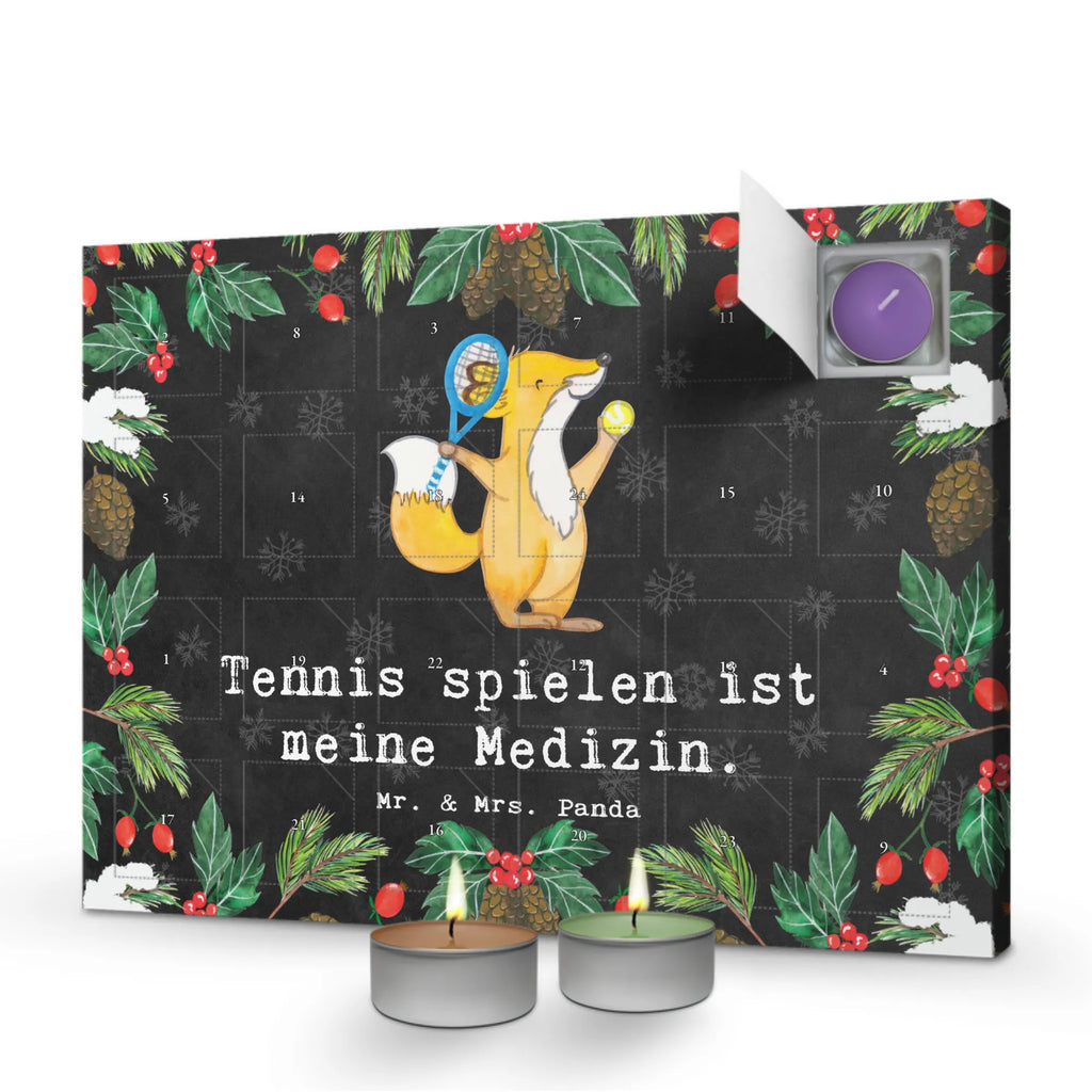 Scented candle advent calendar Fox play tennis Gift, sport, hobby, giving, thank you, award, profit, athlete, Playing tennis, tennis club, ball sport, tennis tournament