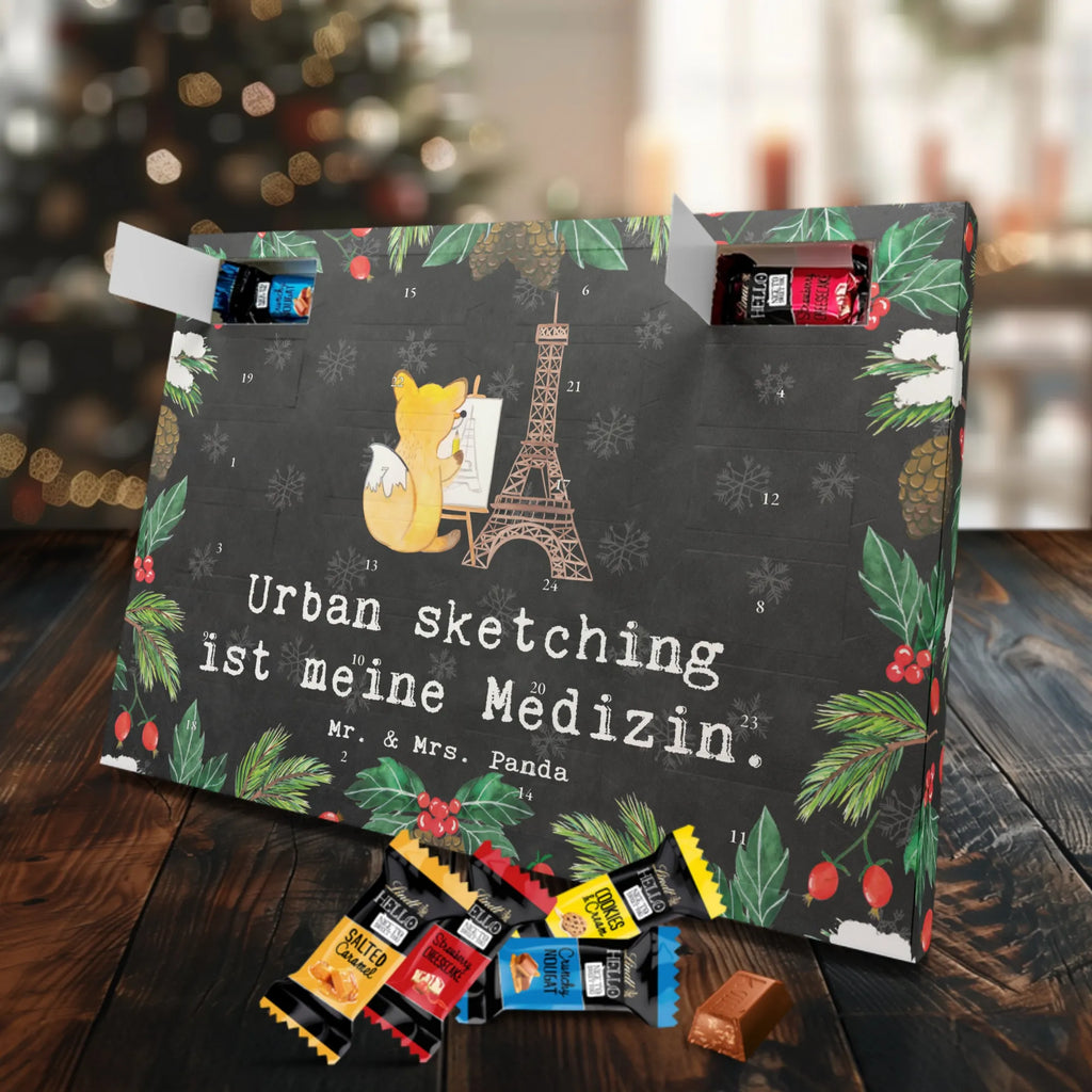Chocolate advent calendar Fox Urban sketching giving, Gift, thank you, award, profit, athlete, painting, drawing, drawing school