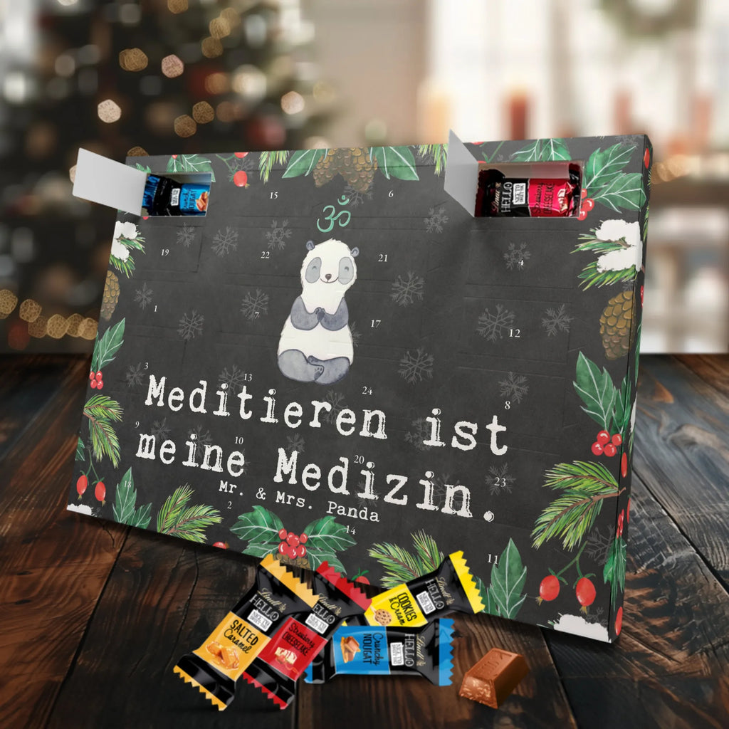 Chocolate advent calendar panda meditate giving, Gift, thank you, award, profit, athlete, meditation course, Meditate