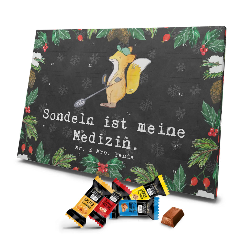 Chocolate advent calendar Fox metal detector giving, Gift, thank you, award, profit, athlete, probe, probe walker, treasure hunt, Metal detector, look for coins