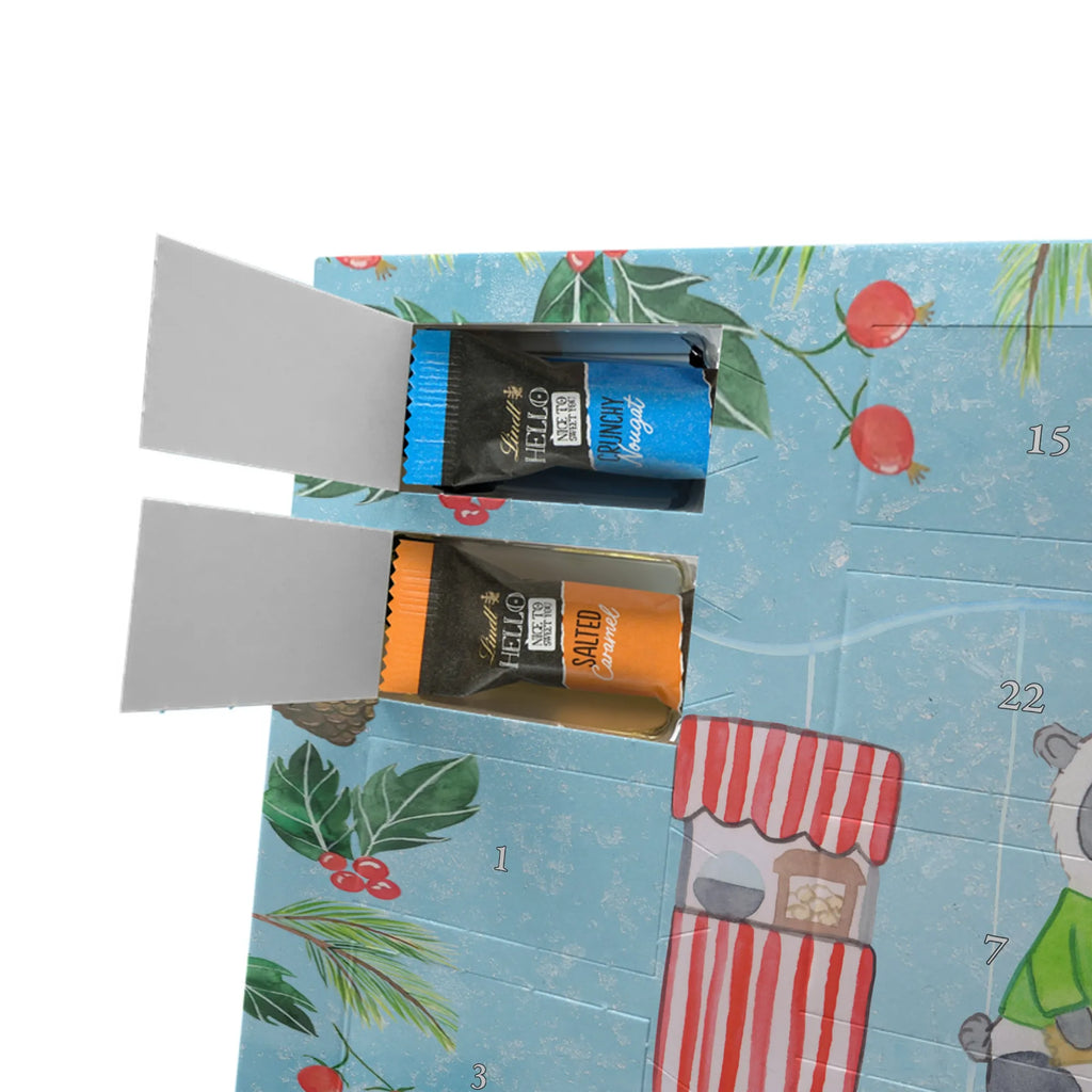 Chocolate advent calendar pandas visit amusement park giving, Gift, thank you, award, profit, athlete, ride a roller coaster, Visit an amusement park