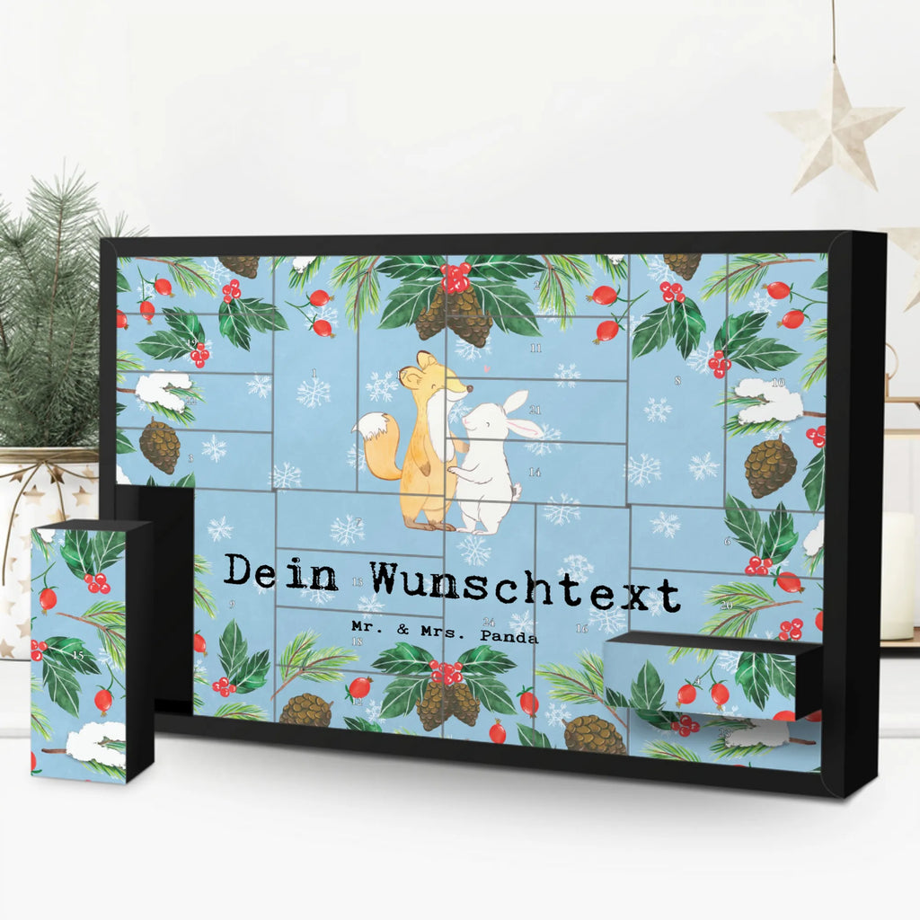 Personalisierter Befüllbarer Adventskalender Fuchs Hase Freunde treffen Befüllbarer Adventskalender, Adventskalender Zum Selbst Befüllen, Geschenk, Schenken, Sport, Sportart, Hobby, Danke, Dankeschön, Auszeichnung, Gewinn, Sportler, Freunde Treffen