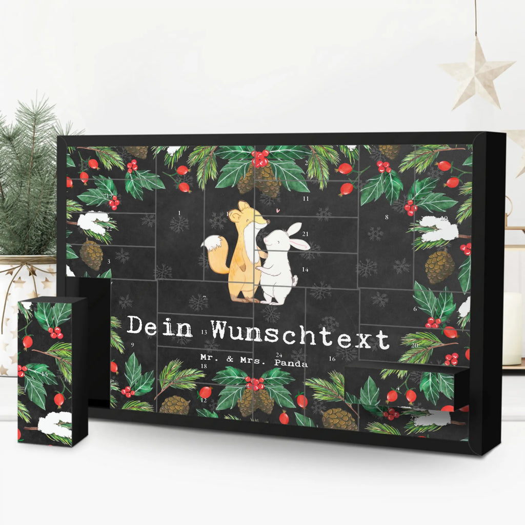 Personalisierter Befüllbarer Adventskalender Fuchs Hase Freunde treffen Befüllbarer Adventskalender, Adventskalender Zum Selbst Befüllen, Geschenk, Schenken, Sport, Sportart, Hobby, Danke, Dankeschön, Auszeichnung, Gewinn, Sportler, Freunde Treffen