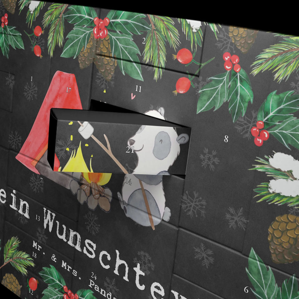 Personalisierter Befüllbarer Adventskalender Panda Campen Befüllbarer Adventskalender, Adventskalender Zum Selbst Befüllen, Geschenk, Schenken, Sport, Sportart, Hobby, Danke, Dankeschön, Auszeichnung, Gewinn, Sportler, Campingplatz, Zelten, Campen, Camping, Campen gehen