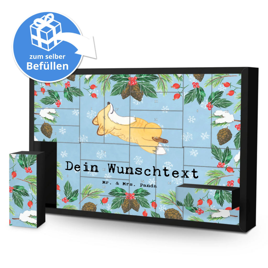 Personalisierter Befüllbarer Adventskalender Fuchs Crunches Befüllbarer Adventskalender, Adventskalender Zum Selbst Befüllen, Geschenk, Schenken, Sport, Sportart, Hobby, Danke, Dankeschön, Auszeichnung, Gewinn, Sportler, Crunches, Fitness, Fitnessstudio, Bauchpressen