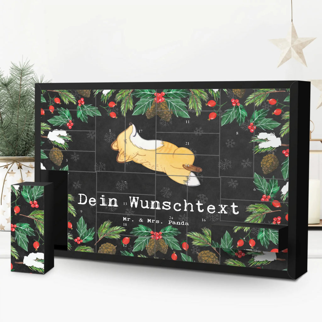 Personalisierter Befüllbarer Adventskalender Fuchs Crunches Befüllbarer Adventskalender, Adventskalender Zum Selbst Befüllen, Geschenk, Schenken, Sport, Sportart, Hobby, Danke, Dankeschön, Auszeichnung, Gewinn, Sportler, Crunches, Fitness, Fitnessstudio, Bauchpressen