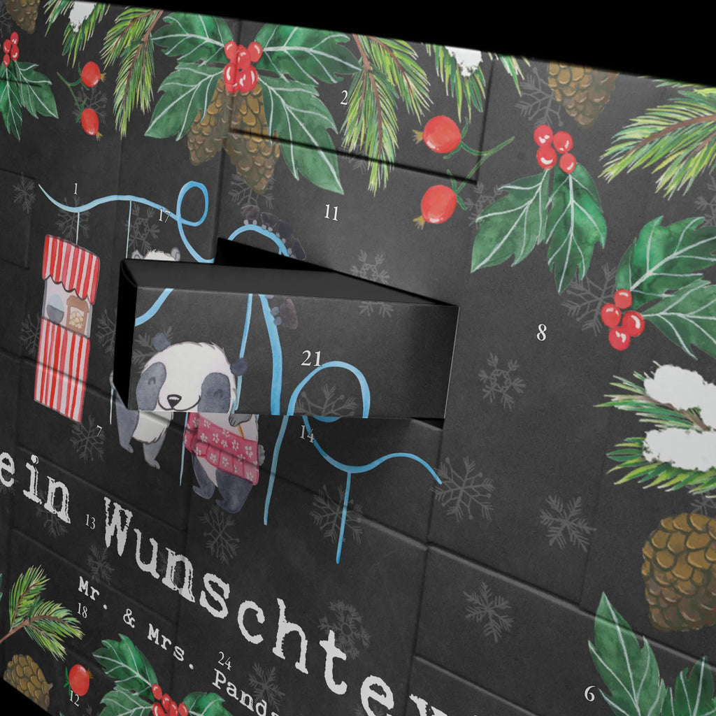  pandas visit amusement park Adventskalender Zum Selbst Befüllen, Befüllbarer Adventskalender, Geschenk, Schenken, Sport, Sportart, Hobby, Danke, Dankeschön, Auszeichnung, Gewinn, Sportler, Achterbahn fahren, Freizeitpark Besuchen