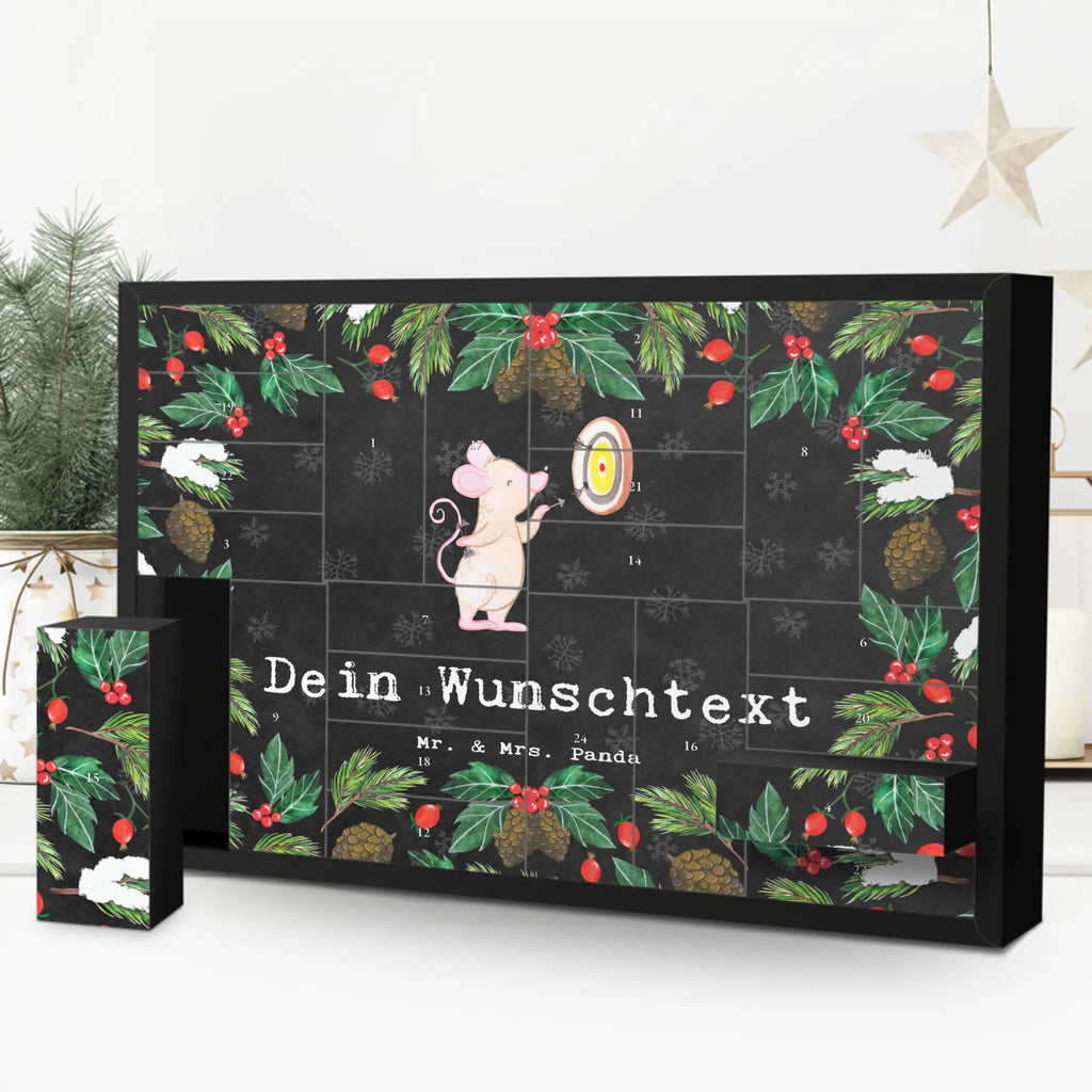 Personalisierter Befüllbarer Adventskalender Maus Dart spielen Adventskalender Zum Selbst Befüllen, Befüllbarer Adventskalender, Geschenk, Schenken, Sport, Sportart, Hobby, Danke, Dankeschön, Auszeichnung, Gewinn, Sportler, Darten, Dart spielen, Darts, Dart Turnier
