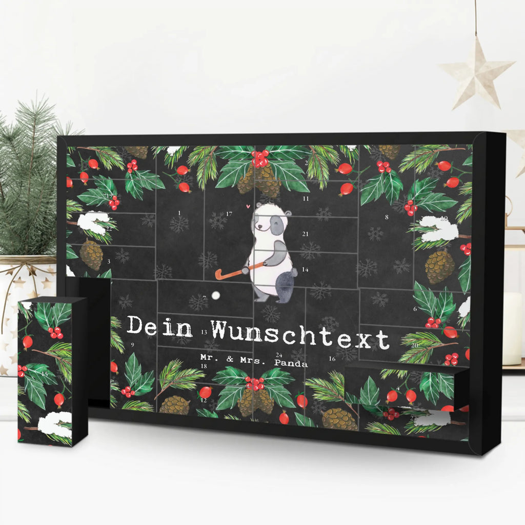  Panda grać w hokeja Adventskalender Zum Selbst Befüllen, Befüllbarer Adventskalender, Geschenk, Schenken, Sport, Sportart, Hobby, Danke, Dankeschön, Auszeichnung, Gewinn, Sportler, Hockeyschläger, Hockey spielen, Hockey Verein, Feldhockey