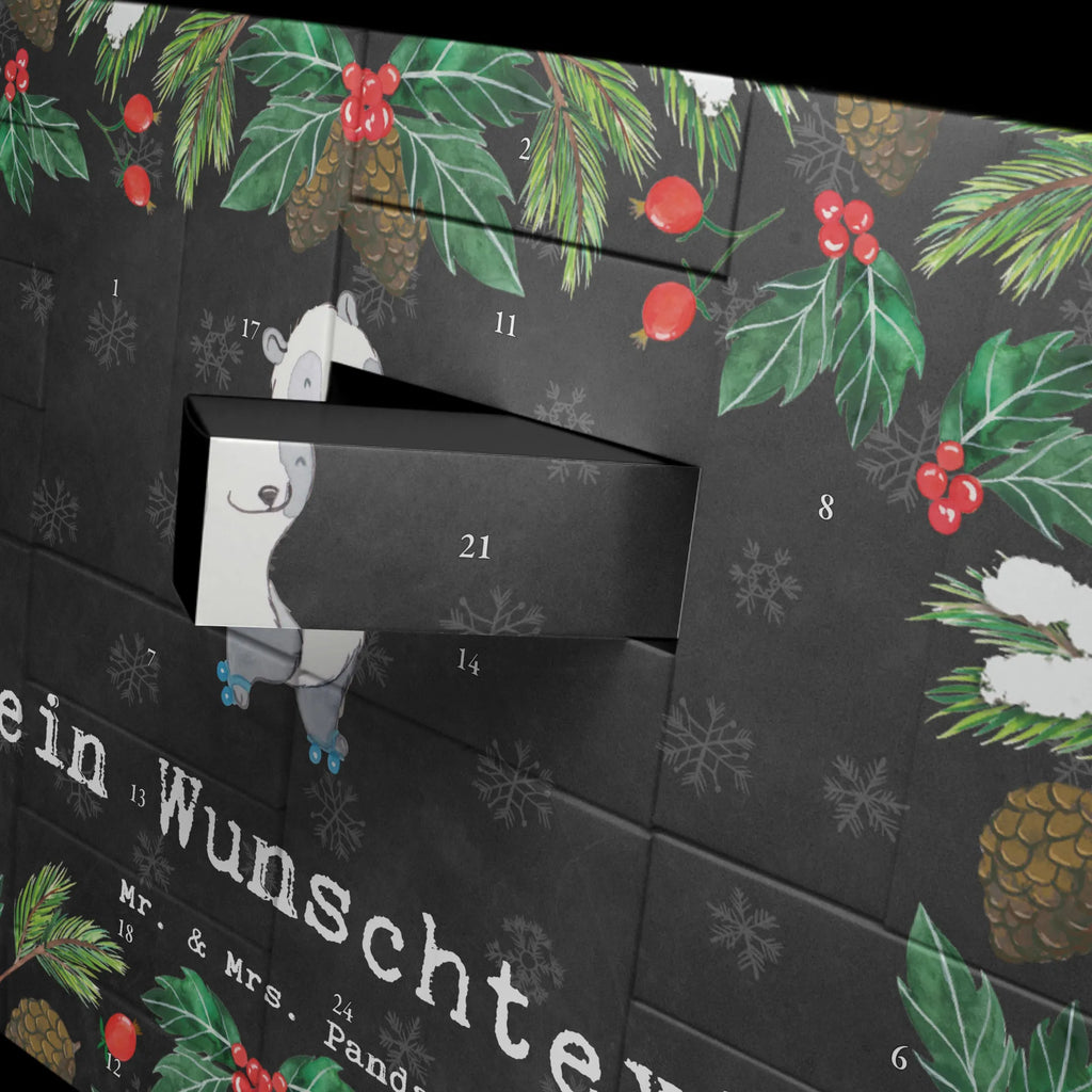  Panda Jazda na rolkach Befüllbarer Adventskalender, Adventskalender Zum Selbst Befüllen, Geschenk, Schenken, Sport, Sportart, Hobby, Danke, Dankeschön, Auszeichnung, Gewinn, Sportler, Inliner fahren, Rollschuh fahren, Inlinern