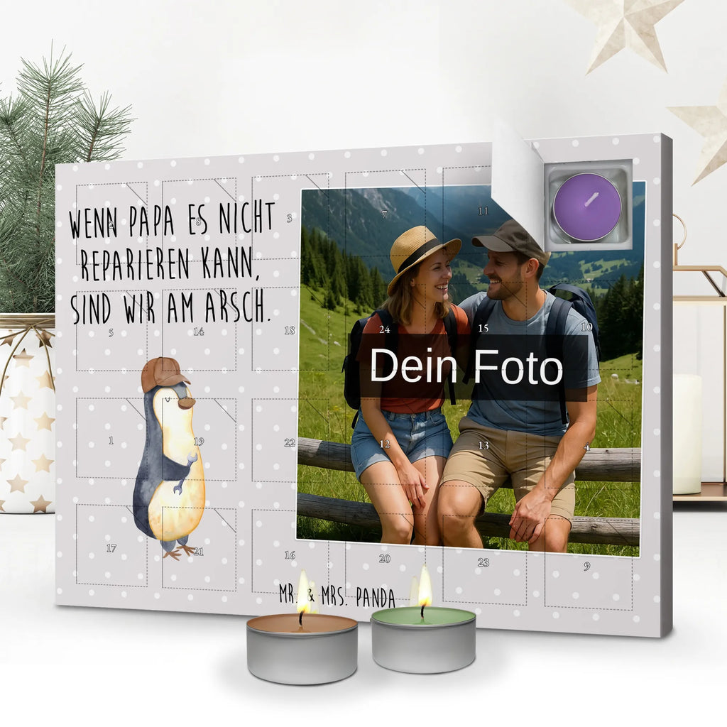 Personalisierter Duftkerzen Foto Adventskalender Wenn Papa es nicht reparieren kann, sind wir am Arsch Personalisierter Duftkerzen Foto Adventskalender, Familie, Vatertag, Muttertag, Bruder, Schwester, Mama, Papa, Oma, Opa, Bester Papa der Welt, Vater, Geschenk Papa