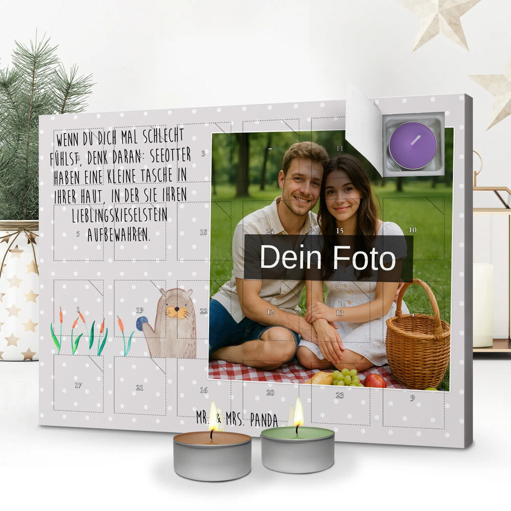 Personalisierter Duftkerzen Foto Adventskalender Otter Stein Personalisierter Duftkerzen Foto Adventskalender, Otter, Fischotter, Seeotter, Otter Seeotter See Otter
