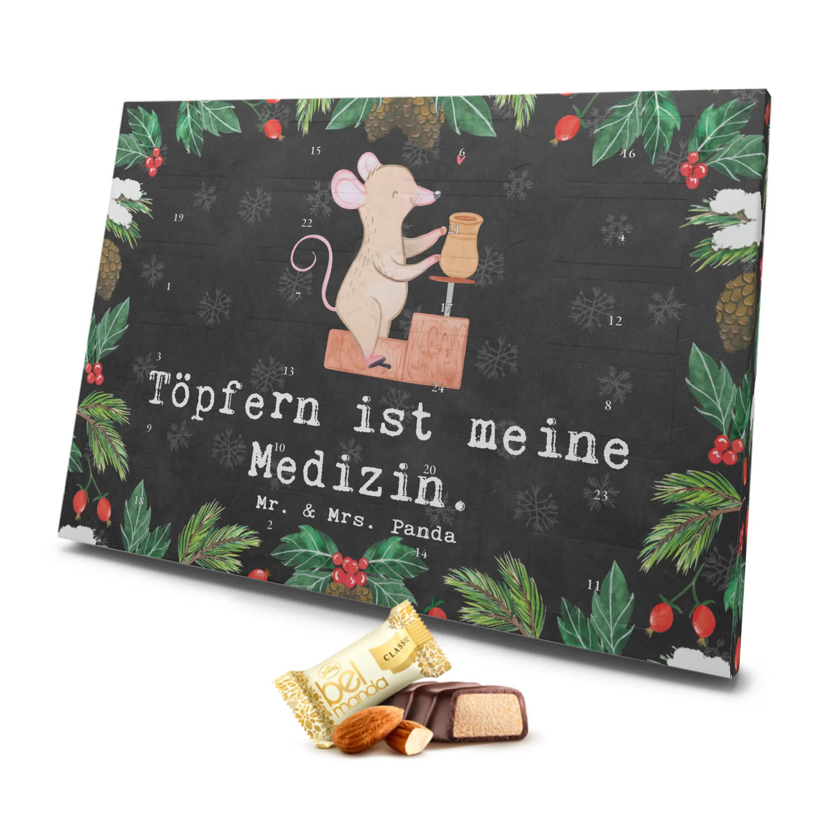 Marzipan Adventskalender Maus Töpfern Marzipan Adventskalender, Geschenk, Sport, Sportart, Hobby, Schenken, Danke, Dankeschön, Auszeichnung, Gewinn, Sportler, Töpferkurs, Töpfern, Töpferei