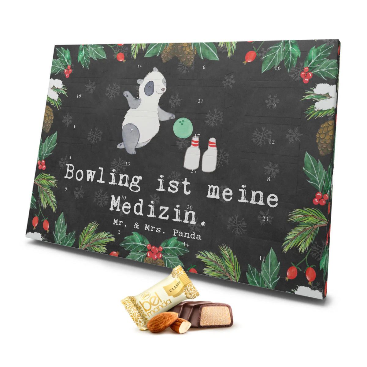 Marzipan Adventskalender Panda Bowling Marzipan Adventskalender, Geschenk, Sport, Sportart, Hobby, Schenken, Danke, Dankeschön, Auszeichnung, Gewinn, Sportler, Bowling Center, Bowlen gehen, Bowling