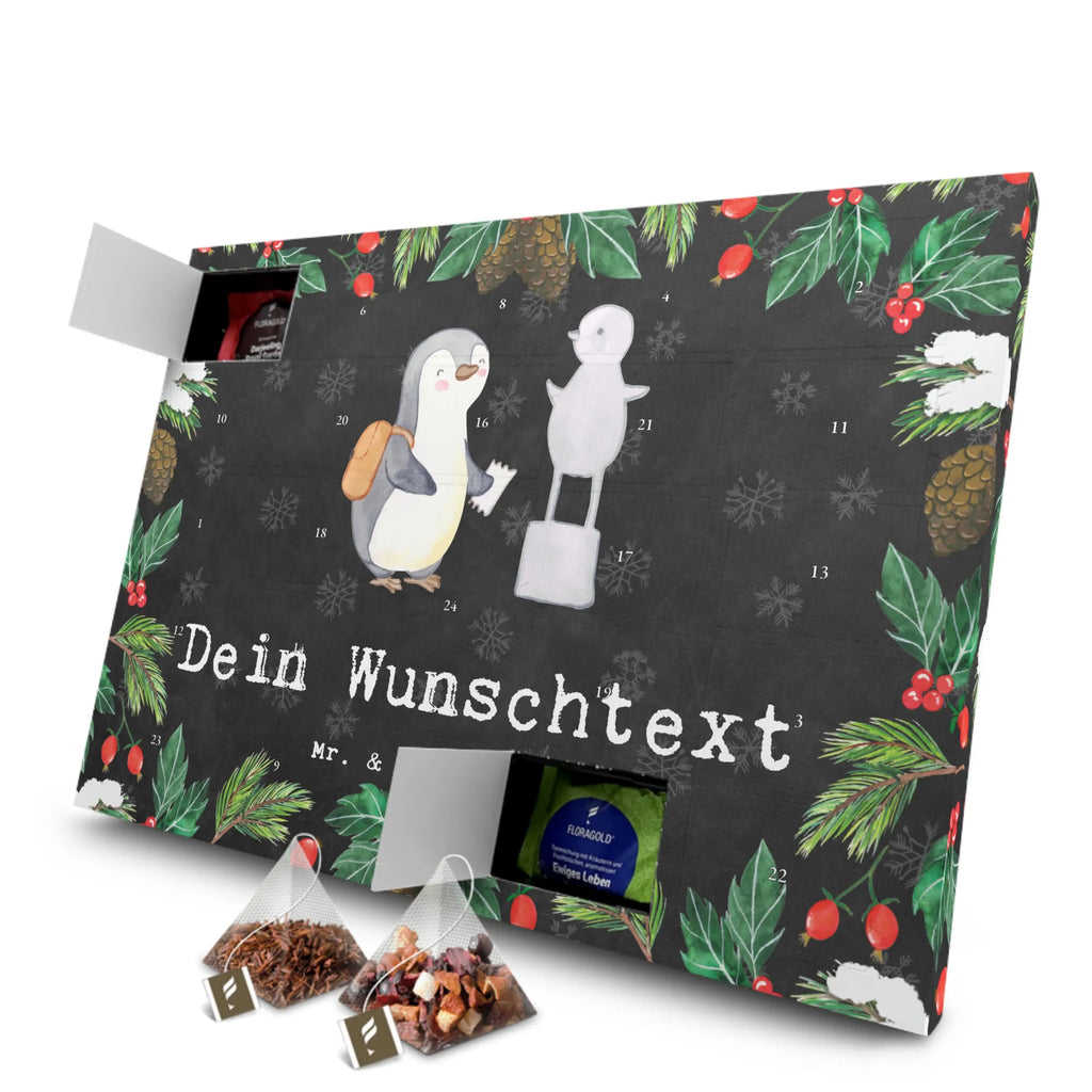 Personalisierter Tee Adventskalender Pinguin Museum besuchen Personalisierter Tee Adventskalender, Geschenk, Schenken, Sport, Sportart, Hobby, Danke, Dankeschön, Auszeichnung, Gewinn, Sportler, Museum Besuchen, Museen