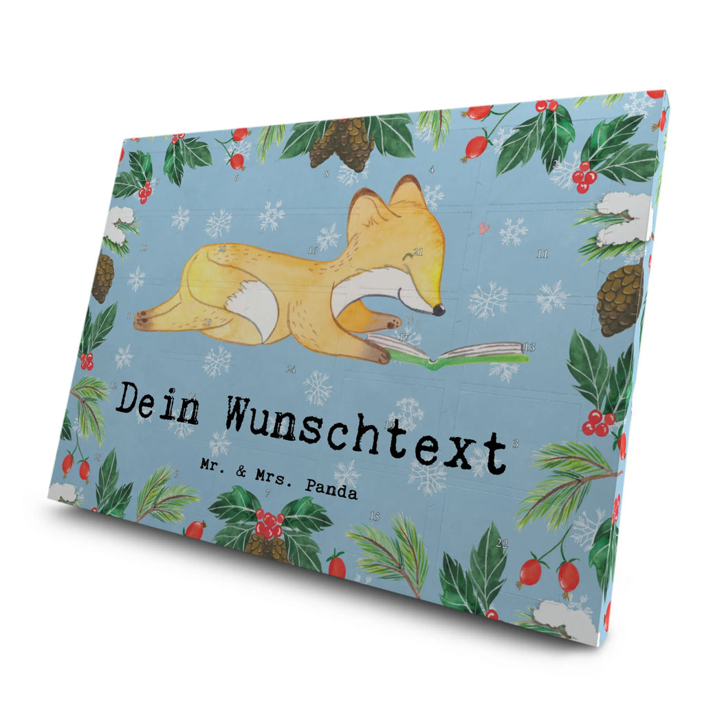 Personalisierter Tee Adventskalender Fuchs Lesen Personalisierter Tee Adventskalender, Geschenk, Schenken, Sport, Sportart, Hobby, Danke, Dankeschön, Auszeichnung, Gewinn, Sportler, Bücher lesen, lesen, Bücherwurm
