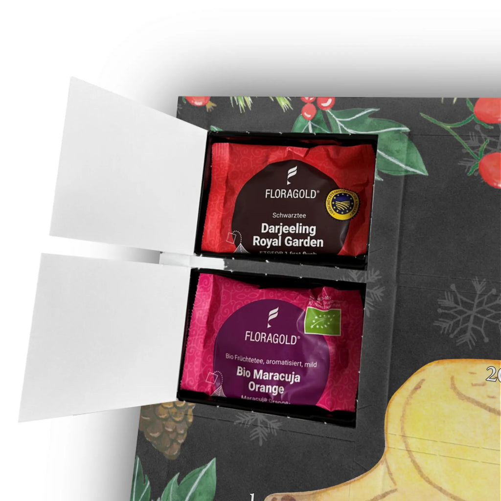 Personalisierter Tee Adventskalender Fuchs Lesen Personalisierter Tee Adventskalender, Geschenk, Schenken, Sport, Sportart, Hobby, Danke, Dankeschön, Auszeichnung, Gewinn, Sportler, Bücher lesen, lesen, Bücherwurm