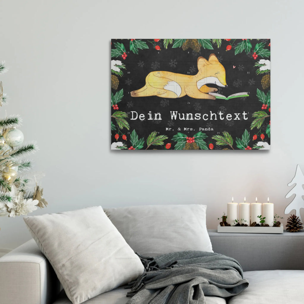 Personalisierter Tee Adventskalender Fuchs Lesen Personalisierter Tee Adventskalender, Geschenk, Schenken, Sport, Sportart, Hobby, Danke, Dankeschön, Auszeichnung, Gewinn, Sportler, Bücher lesen, lesen, Bücherwurm