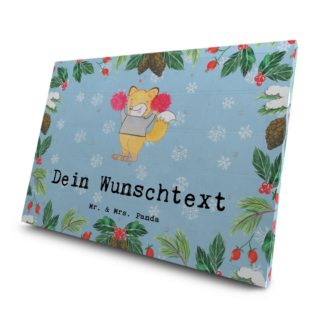 Personalisierter Tee Adventskalender Fuchs Cheerleader Personalisierter Tee Adventskalender, Geschenk, Schenken, Sport, Sportart, Hobby, Danke, Dankeschön, Auszeichnung, Gewinn, Sportler, Cheerleader, Turniere, Cheerleading, Turn Club, Turnen