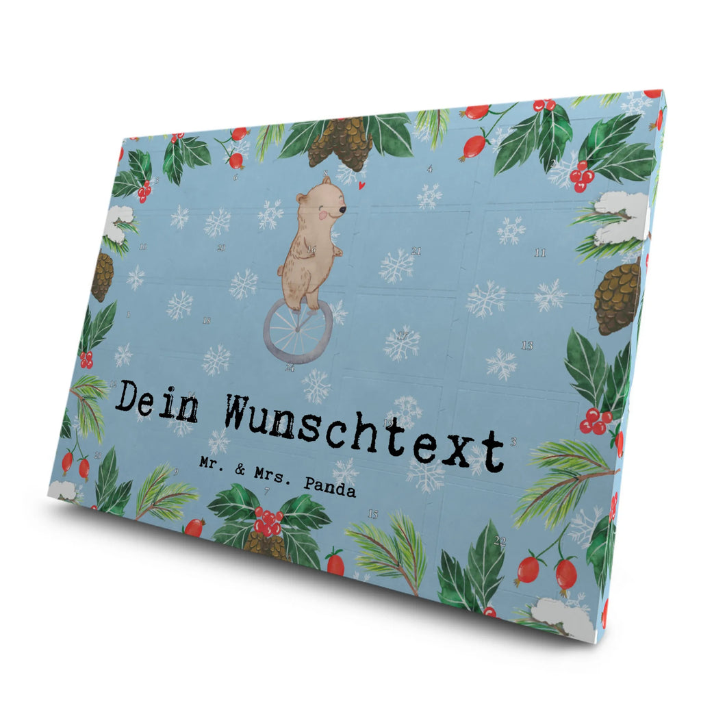  Niedźwiedź Jazda na jednokołowcu Personalisierter Tee Adventskalender, Geschenk, Schenken, Sport, Sportart, Hobby, Danke, Dankeschön, Auszeichnung, Gewinn, Sportler, Einrad fahren