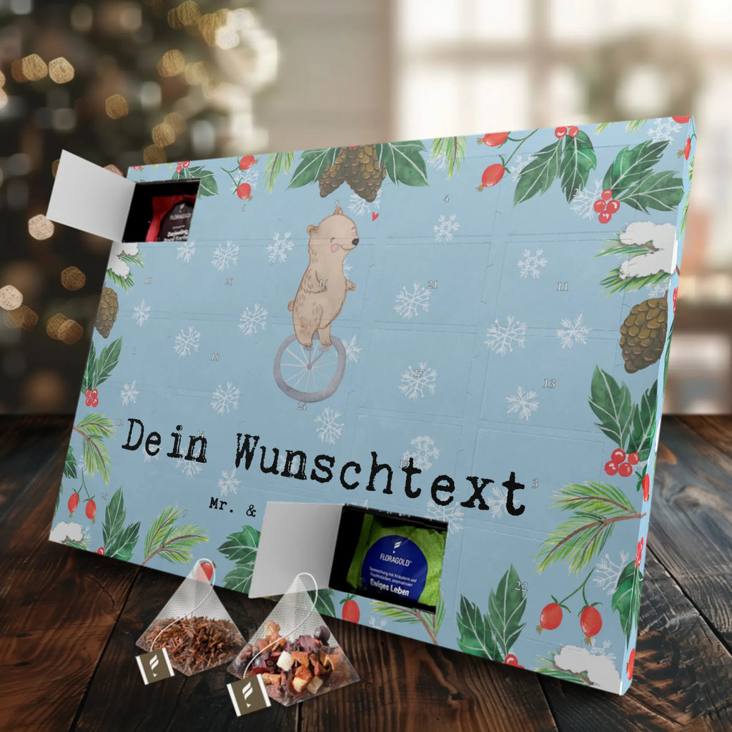  Niedźwiedź Jazda na jednokołowcu Personalisierter Tee Adventskalender, Geschenk, Schenken, Sport, Sportart, Hobby, Danke, Dankeschön, Auszeichnung, Gewinn, Sportler, Einrad fahren