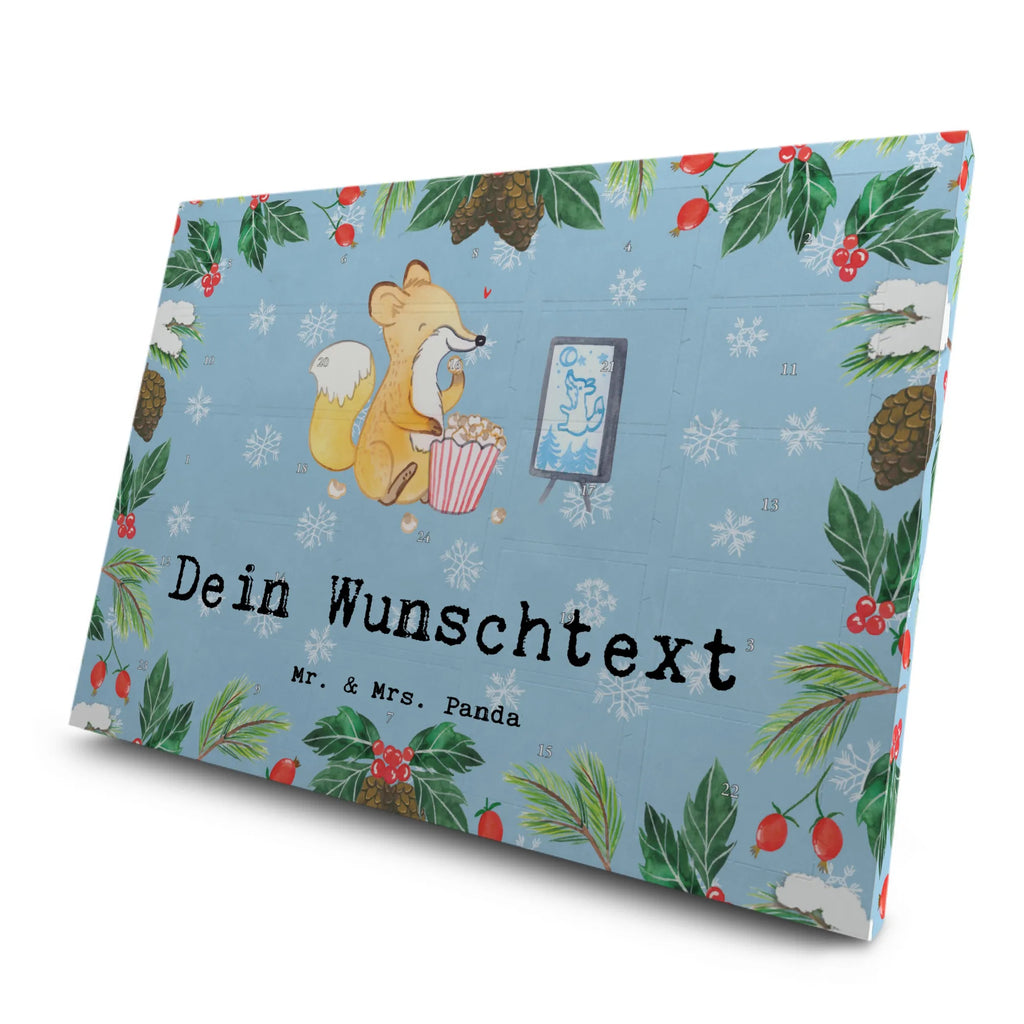 Personalisierter Tee Adventskalender Fuchs Filme gucken Personalisierter Tee Adventskalender, Geschenk, Schenken, Sport, Sportart, Hobby, Danke, Dankeschön, Auszeichnung, Gewinn, Sportler, TV, Filmabend, Filme Gucken, Fernsehen, Kino