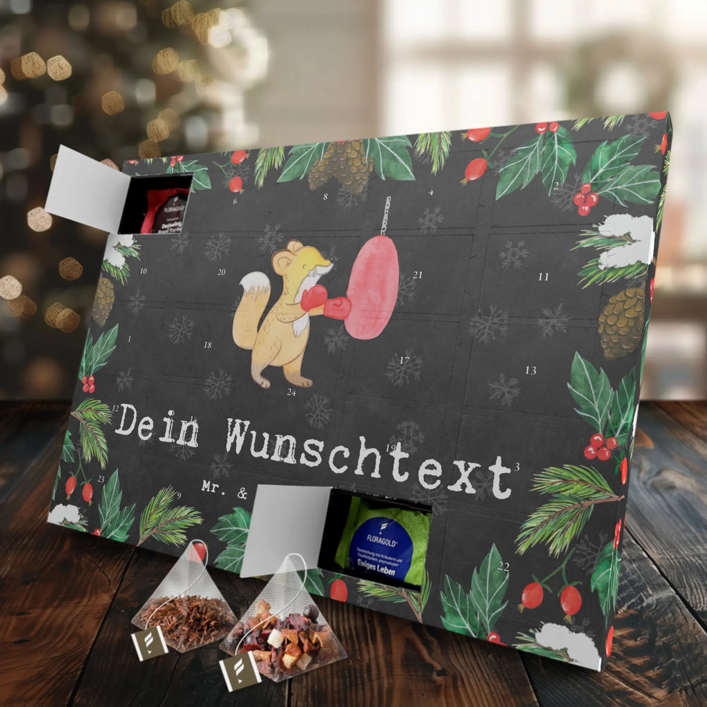Personalisierter Tee Adventskalender Fuchs Boxen Personalisierter Tee Adventskalender, Geschenk, Schenken, Sport, Sportart, Hobby, Danke, Dankeschön, Auszeichnung, Gewinn, Sportler, Boxtraining, Boxkampf, Boxen
