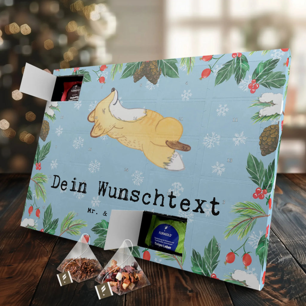 Personalisierter Tee Adventskalender Fuchs Crunches Personalisierter Tee Adventskalender, Geschenk, Schenken, Sport, Sportart, Hobby, Danke, Dankeschön, Auszeichnung, Gewinn, Sportler, Crunches, Fitnessstudio, Fitness, Bauchpressen