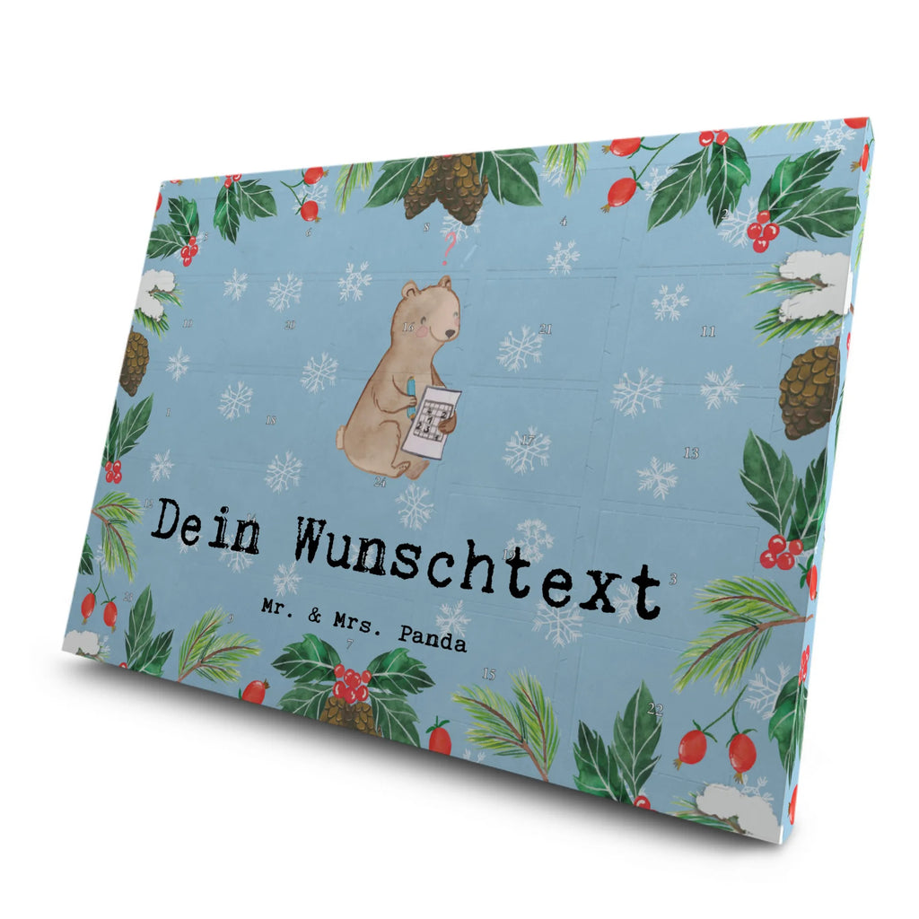 Personalisierter Tee Adventskalender Bär Rätsel lösen Personalisierter Tee Adventskalender, Geschenk, Schenken, Sport, Sportart, Hobby, Danke, Dankeschön, Auszeichnung, Gewinn, Sportler, Gedächtnissport, Kreuzworträtsel Lösen, Rätsel Lösen, Gedächtnistraining, Knobeln