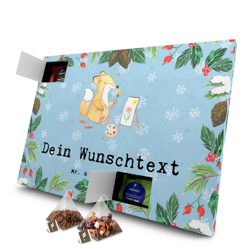 Personalisierter Tee Adventskalender Fuchs  Malen Personalisierter Tee Adventskalender, Geschenk, Schenken, Sport, Sportart, Hobby, Danke, Dankeschön, Auszeichnung, Gewinn, Sportler, Künstler, Künstlerin, Hobbyzeichner, Malen, Zeichnen