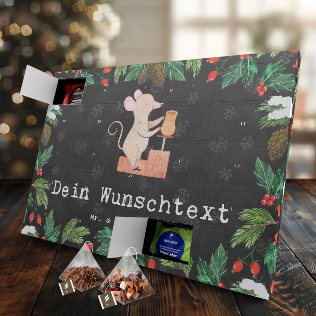 Personalisierter Tee Adventskalender Maus Töpfern Personalisierter Tee Adventskalender, Geschenk, Schenken, Sport, Sportart, Hobby, Danke, Dankeschön, Auszeichnung, Gewinn, Sportler, Töpfern, Töpferei, Töpferkurs